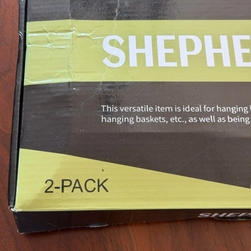 Adjustable Shepherd Hooks 2-Pack 5-Prong Base for Bird Feeders Black NEW